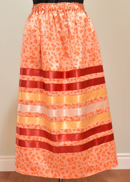 Red Floral Ribbon Skirt