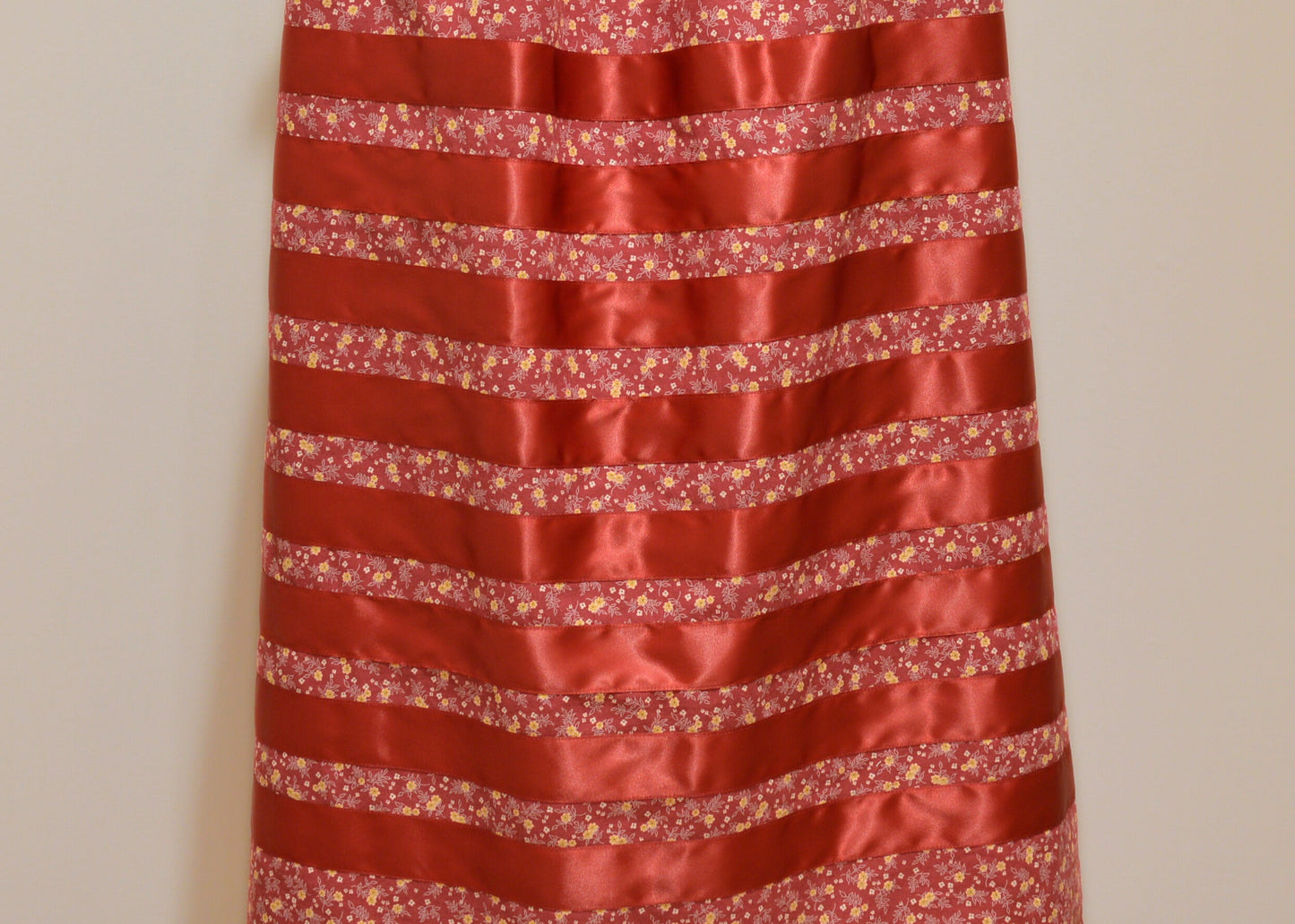 Red Mini Floral Ribbon Skirt