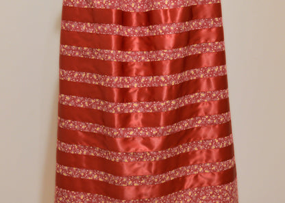 Red Mini Floral Ribbon Skirt