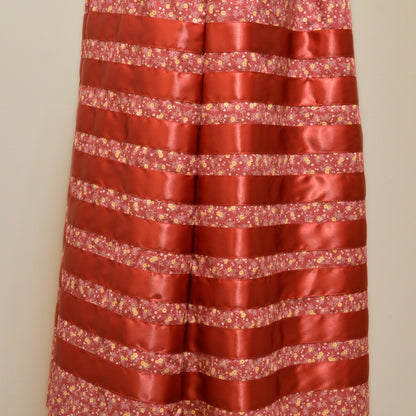 Red Mini Floral Ribbon Skirt