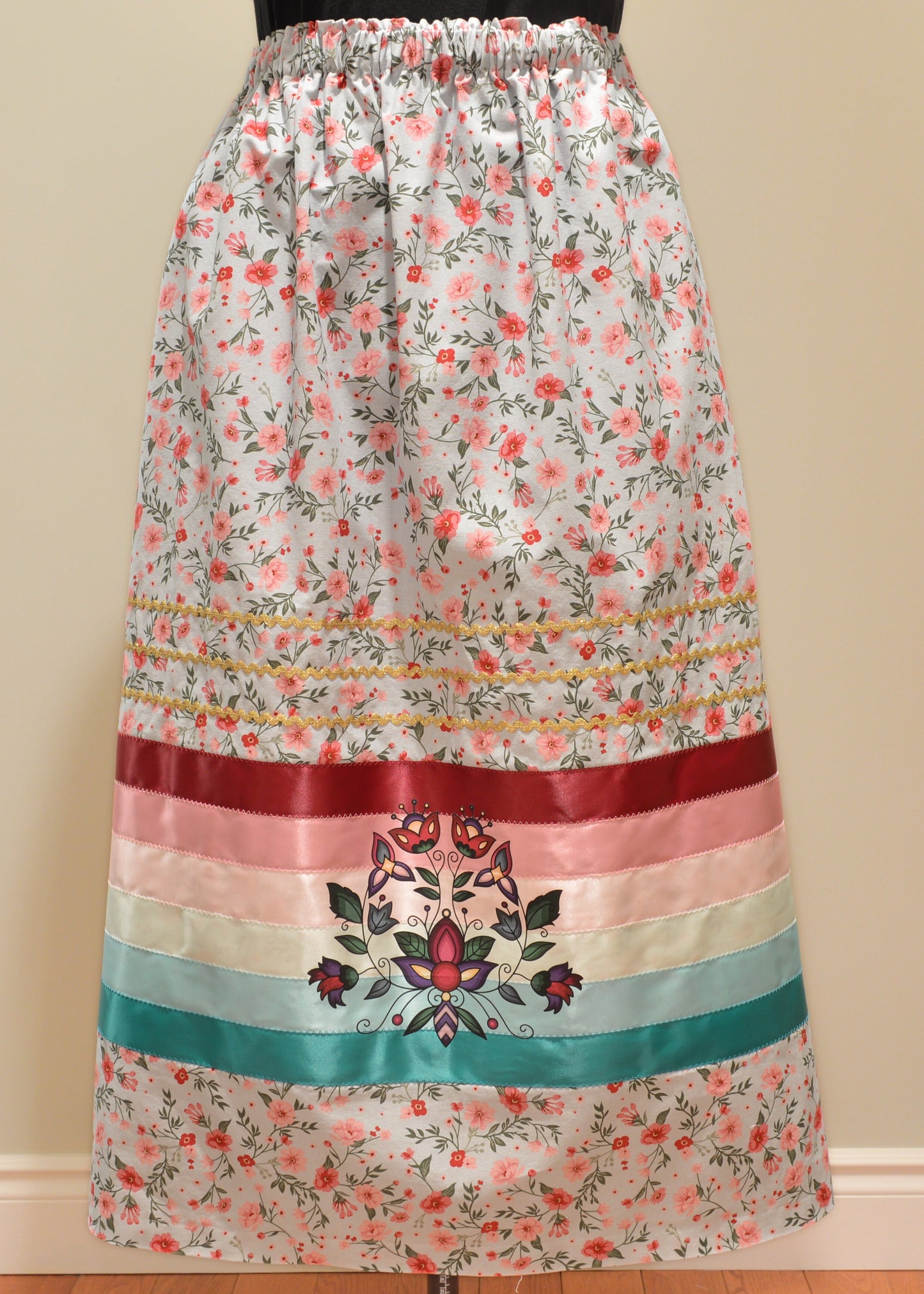 Vintage Floral Ribbon Skirt