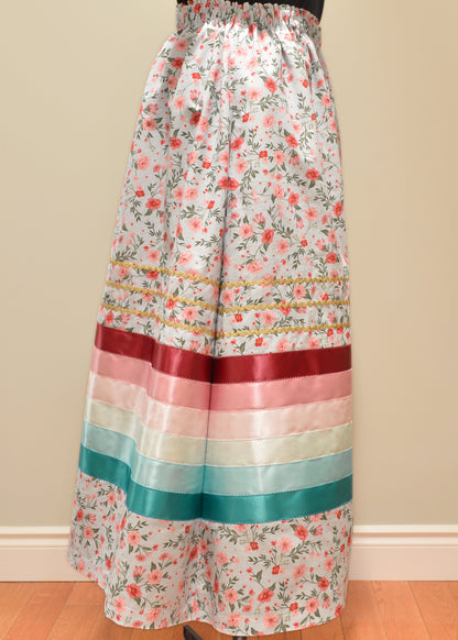 Vintage Floral Ribbon Skirt