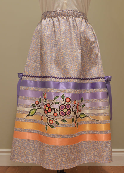 Lavendar Floral Ribbon Skirt Cotton Applique