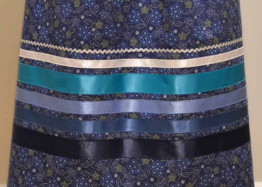 Full Moon Rising Navy Ribbon Skirt