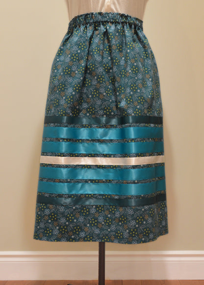 Teal Full Moon Rising Ribbon Skirt